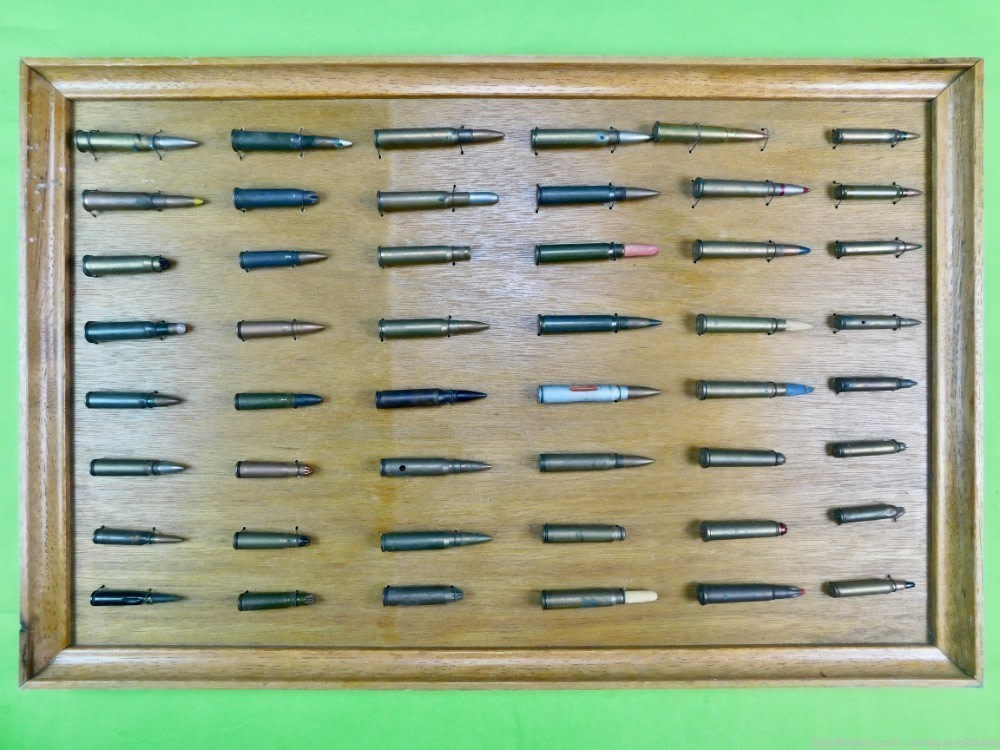 Vintage Custom Made Collector's Ammo Ammunition Display Board A-img-0