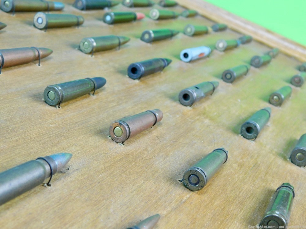 Vintage Custom Made Collector's Ammo Ammunition Display Board A-img-7
