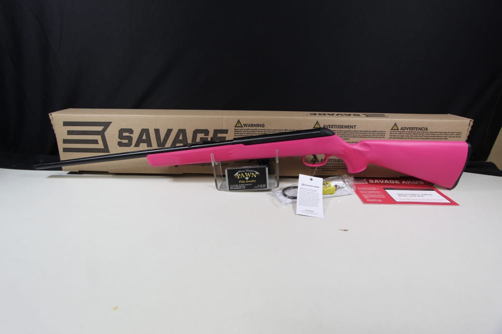 NIB SAVAGE 64 F 22 LR SEMI AUTO RIFLE 21" 10+1 PINK SYN 40218-img-1