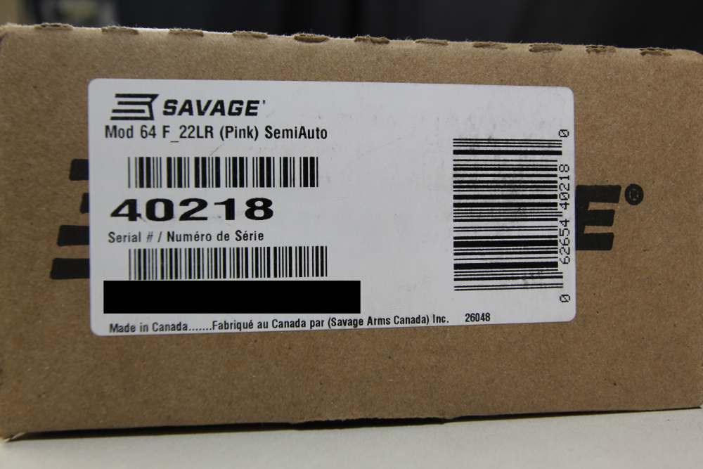 NIB SAVAGE 64 F 22 LR SEMI AUTO RIFLE 21" 10+1 PINK SYN 40218-img-2