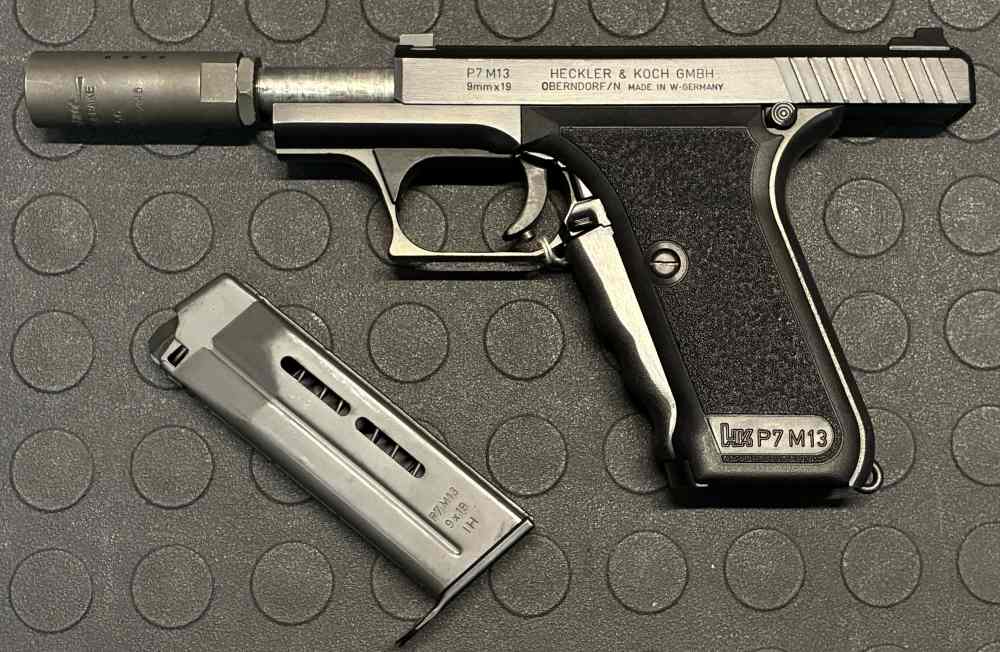 HECKLER & KOCH P7 M13 9MM WITH SUPPRESSOR & CUSTOM COMPENSATOR-img-7