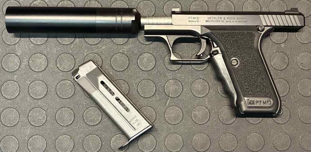 HECKLER & KOCH P7 M13 9MM WITH SUPPRESSOR & CUSTOM COMPENSATOR-img-3