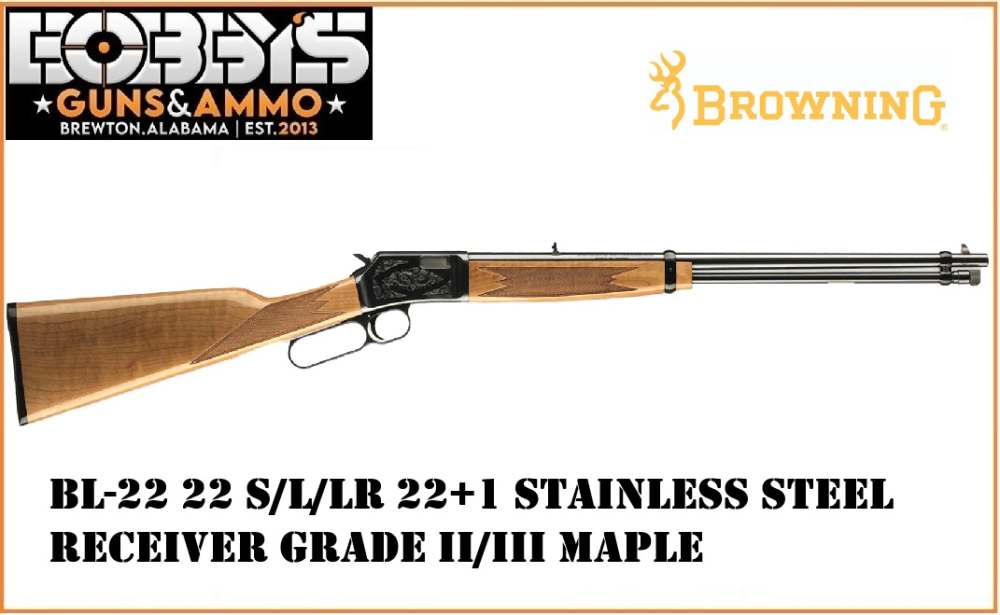 Browning 024125103 BL-22 Grade II Maple 22 LR 14+1 20" Engraved-img-0