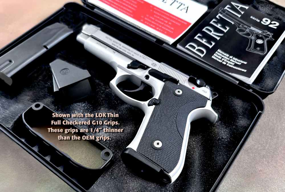 Beretta 92FS INOX 9mm Pistol, JS92F520M Italy, (5) 15rd Mags, LOK Grips-img-12