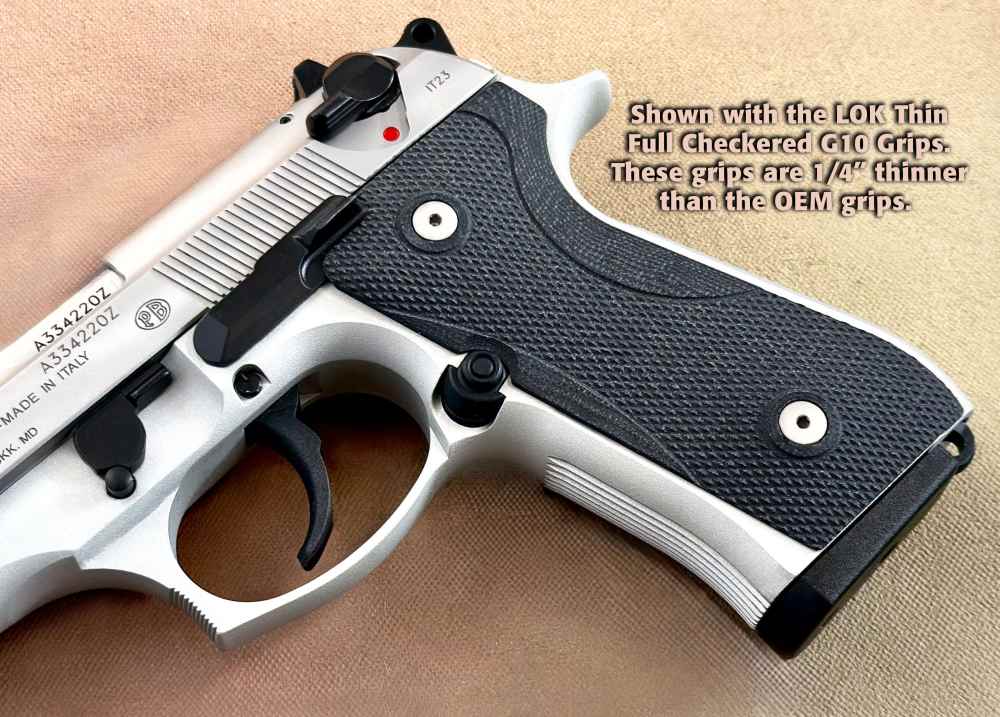 Beretta 92FS INOX 9mm Pistol, JS92F520M Italy, (5) 15rd Mags, LOK Grips-img-28