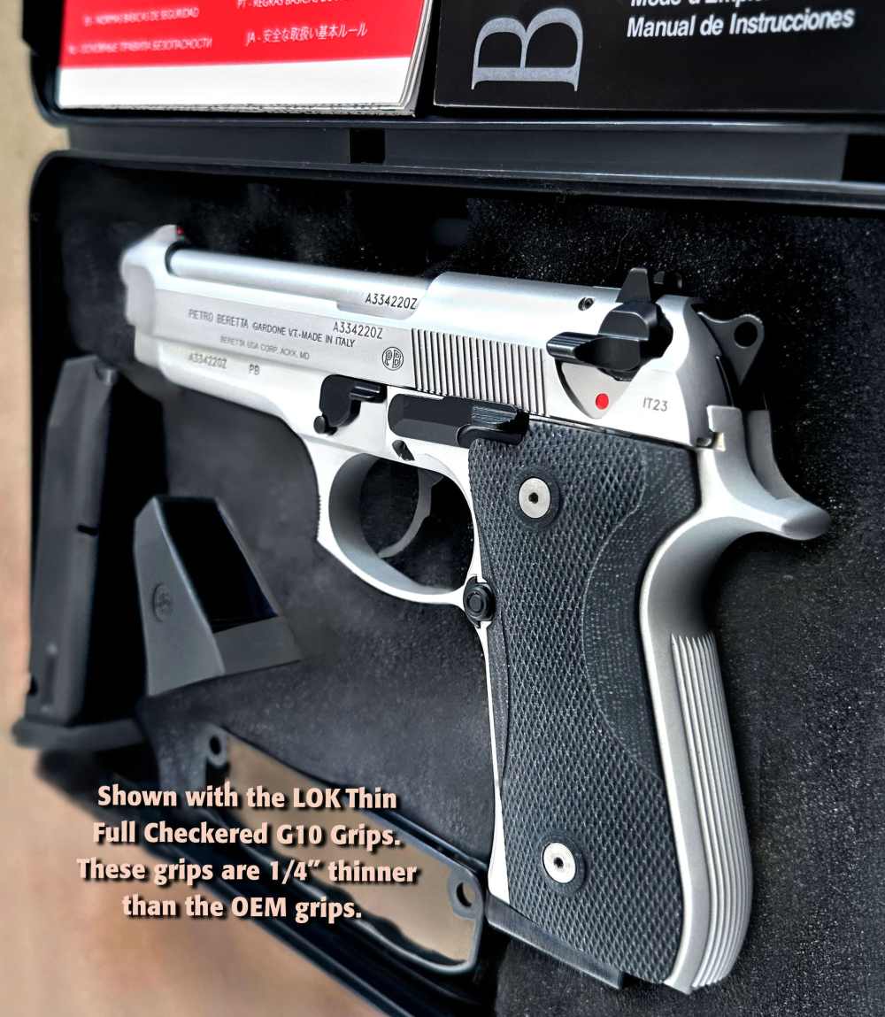 Beretta 92FS INOX 9mm Pistol, JS92F520M Italy, (5) 15rd Mags, LOK Grips-img-0