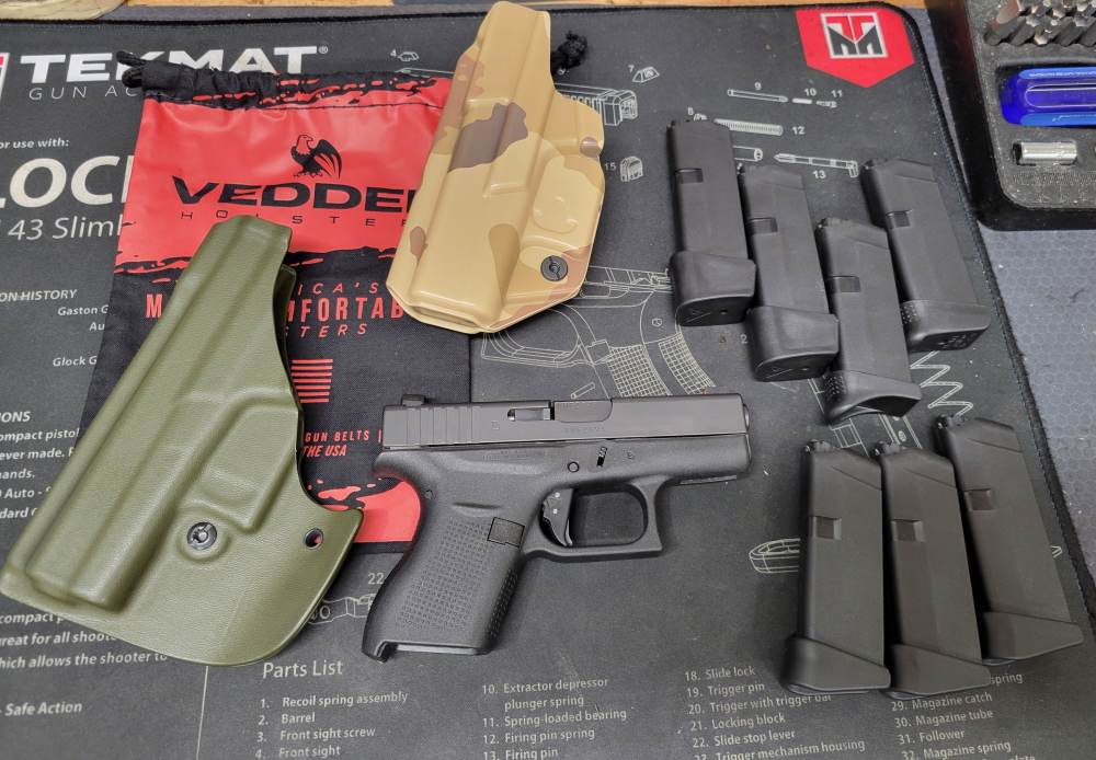 Glock 42 380 Pistol Carry Package Vedder Holster 7 Mags,IWB-img-1