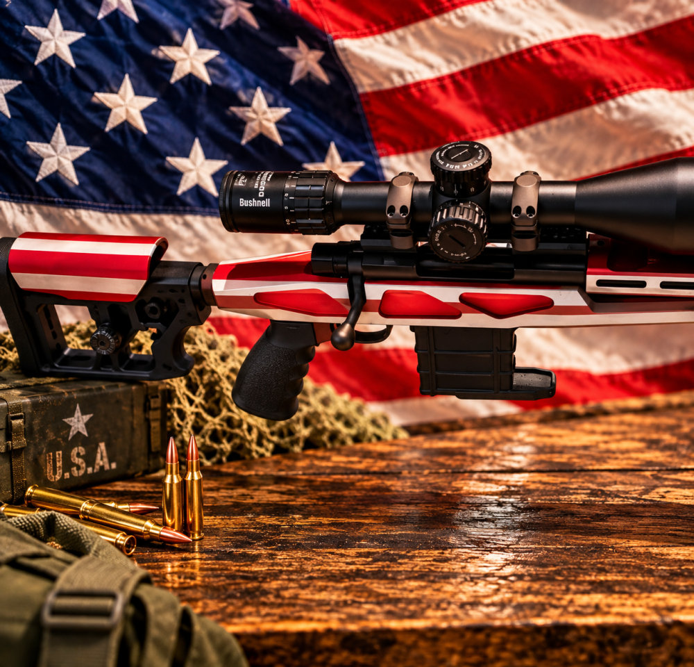 HOWA M1500 American Flag with NS Diamond 16x50 Scope -img-6