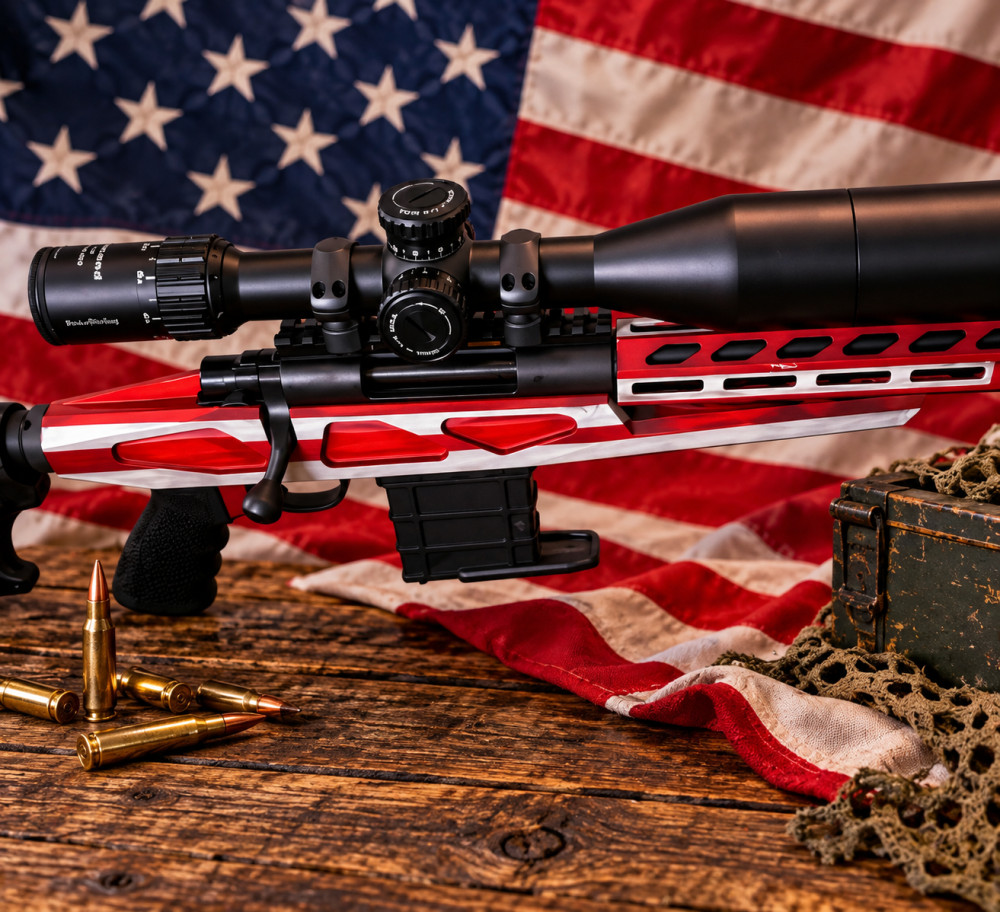 HOWA M1500 American Flag with NS Diamond 16x50 Scope -img-1
