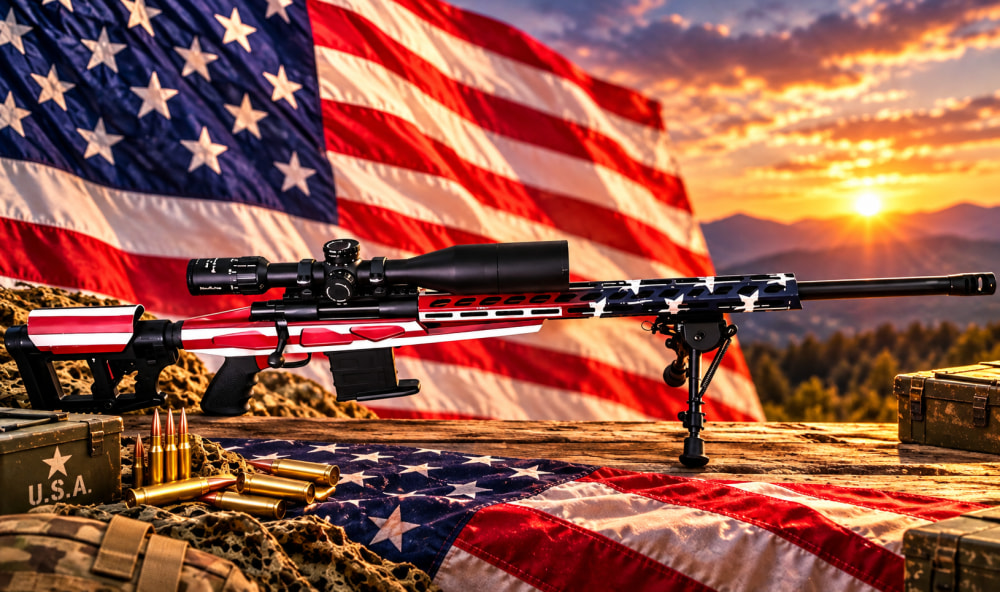 HOWA M1500 American Flag with NS Diamond 16x50 Scope -img-3