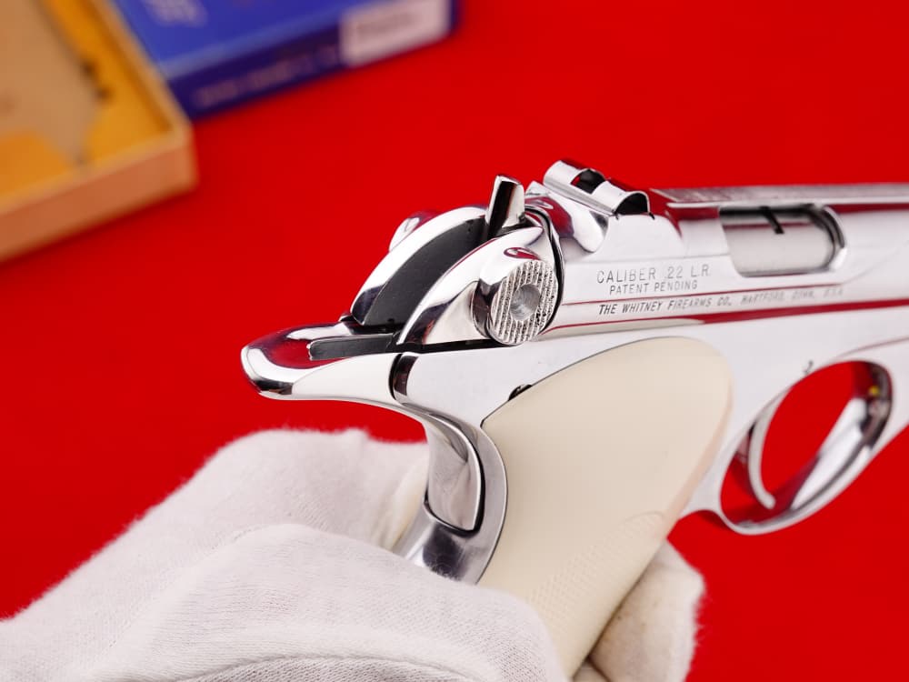 HOLY GRAIL 1957 WHITNEY WOLVERINE 22 LR 4.5" FACTORY POLISHED NICKEL W/ BOX-img-16