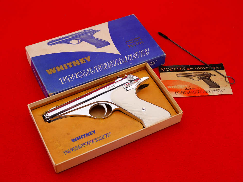 HOLY GRAIL 1957 WHITNEY WOLVERINE 22 LR 4.5" FACTORY POLISHED NICKEL W/ BOX-img-23