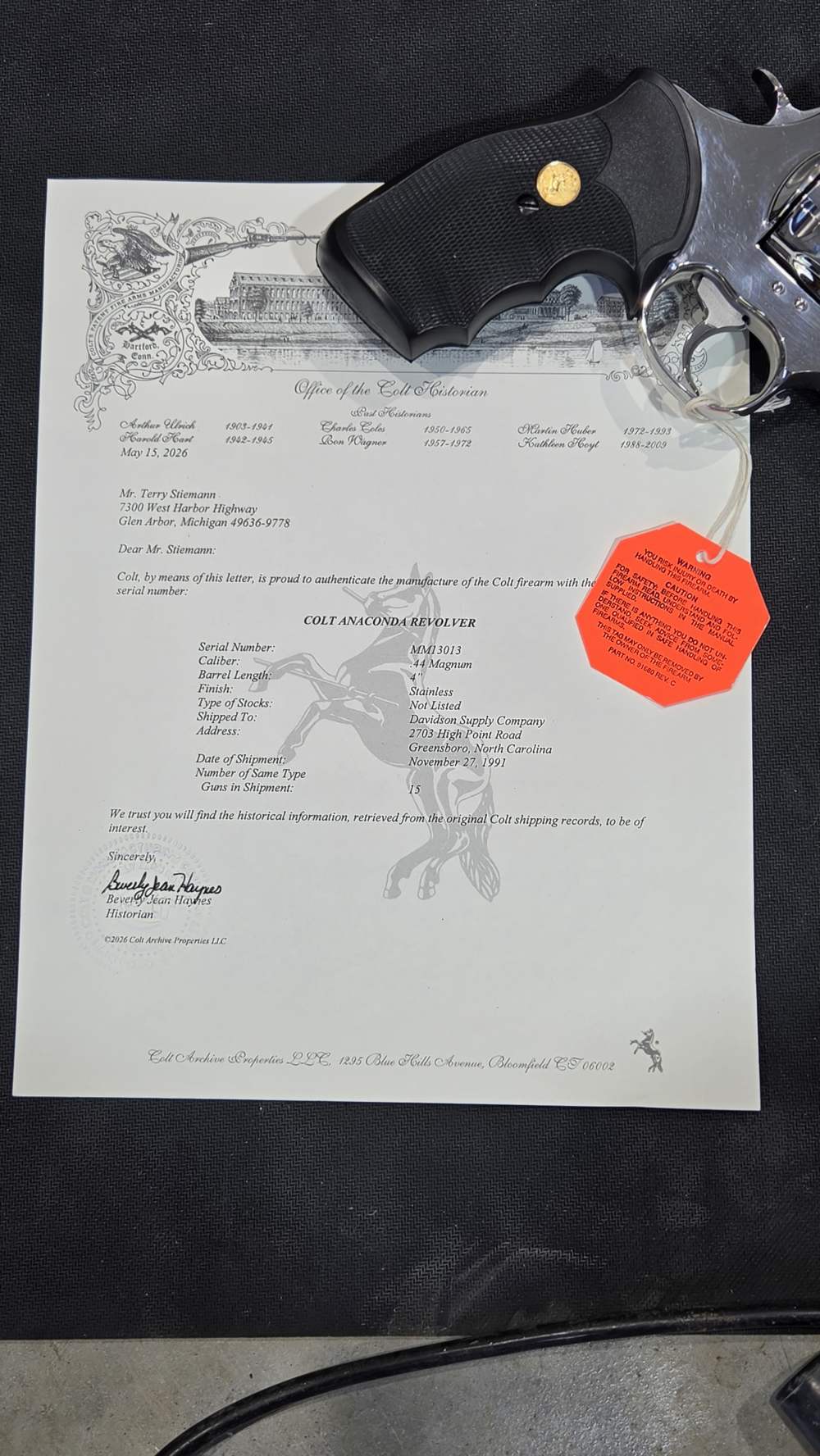  NIB-Stainless Colt Anaconda Insane Mirrored Finish .44mag 1991 Vintage 4"-img-3