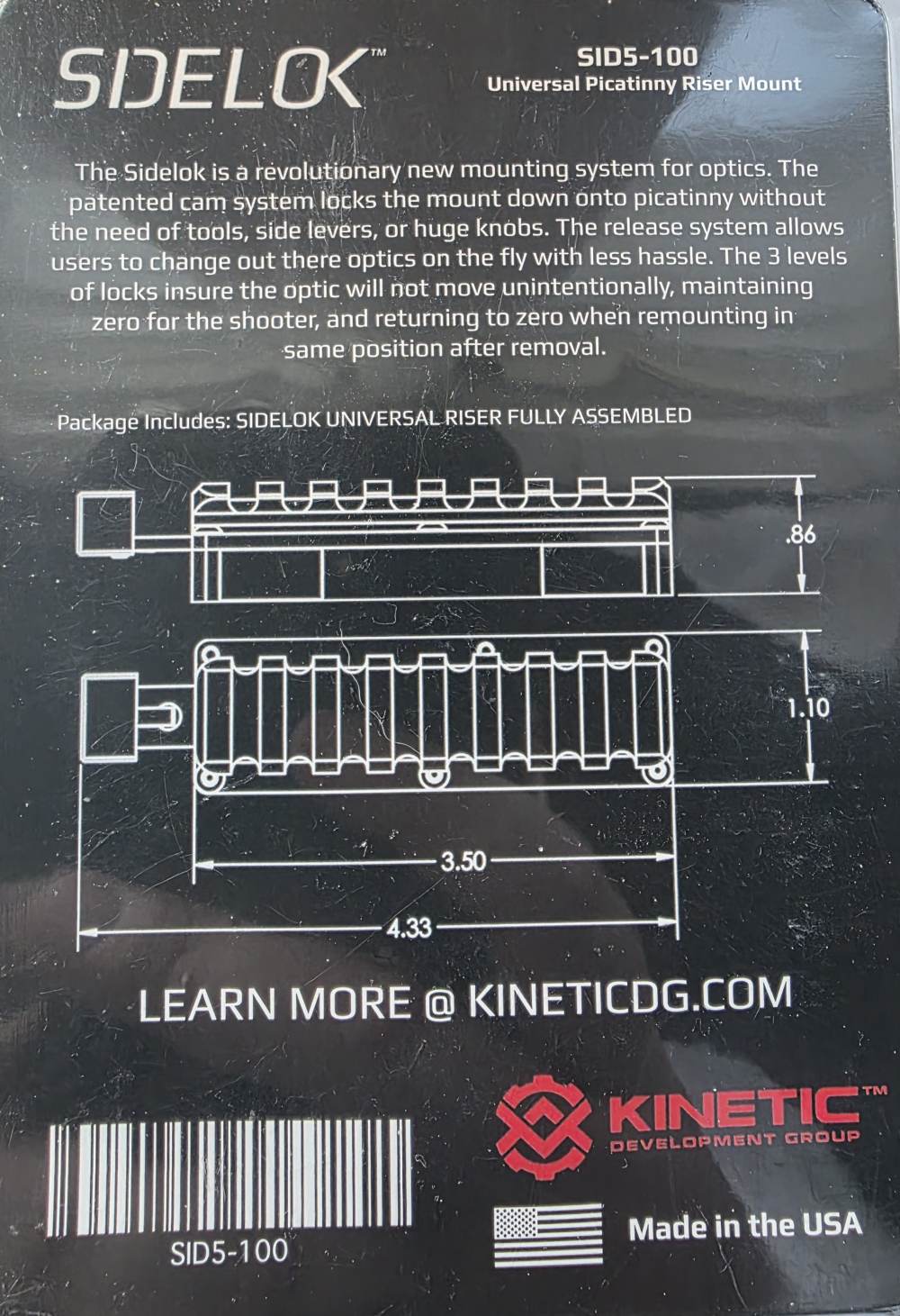 Kinetic quick detach optic mount-img-1