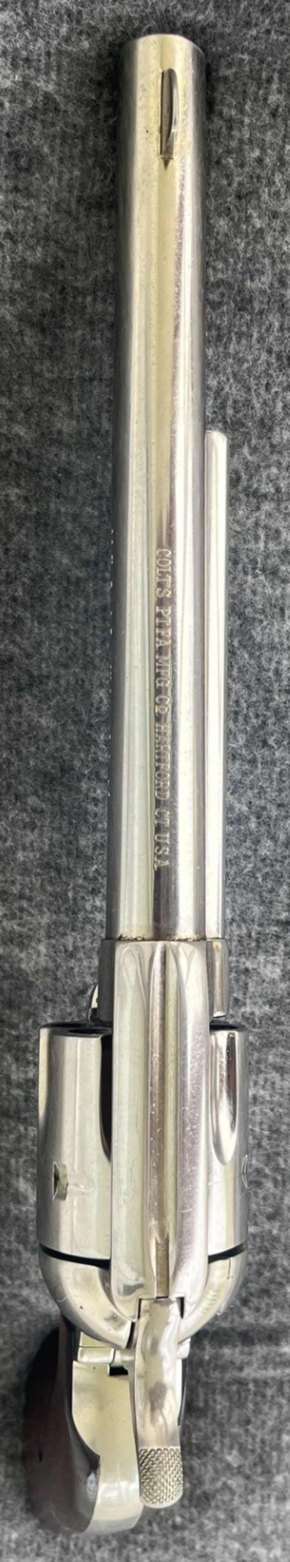 1972 Colt Single Action Army 6 Shot Revoler - .45 - 2nd Generation - Nickel-img-3