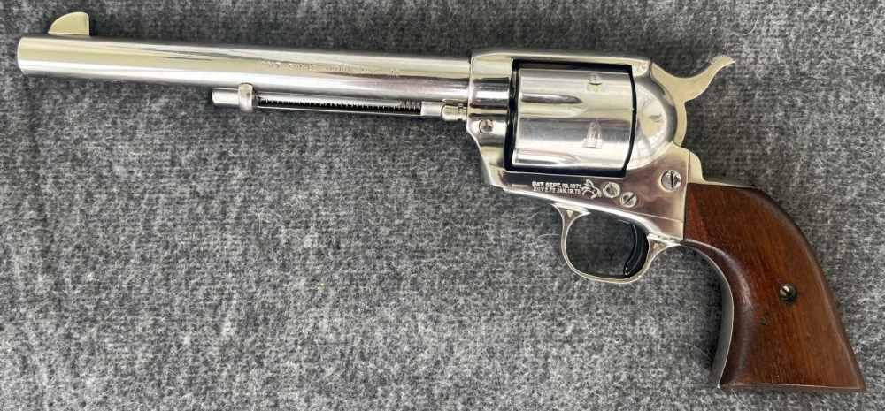 1972 Colt Single Action Army 6 Shot Revoler - .45 - 2nd Generation - Nickel-img-0