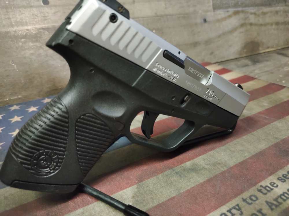 LOOK VERY GOOD COND TAURUS PT-740 SLIM STAINLESS 6+1 .40S&W w/Mag PENNY NR!-img-2