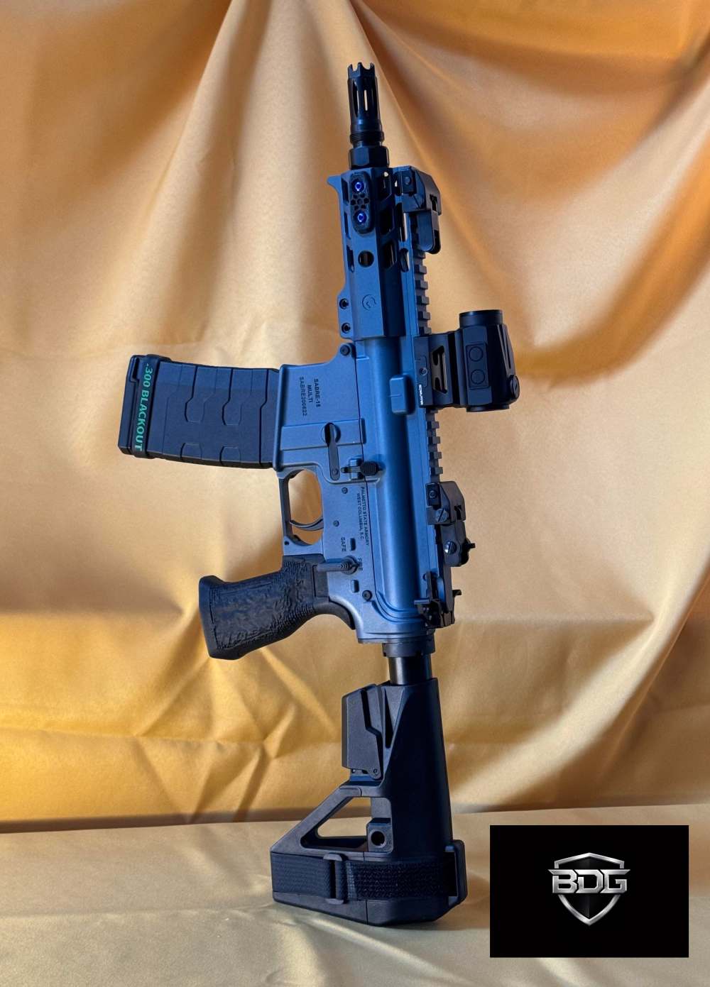 .300 Blackout Blue Titanium AR Pistol | 5" Ghost IHS Upper | Faxon Plan B-img-0