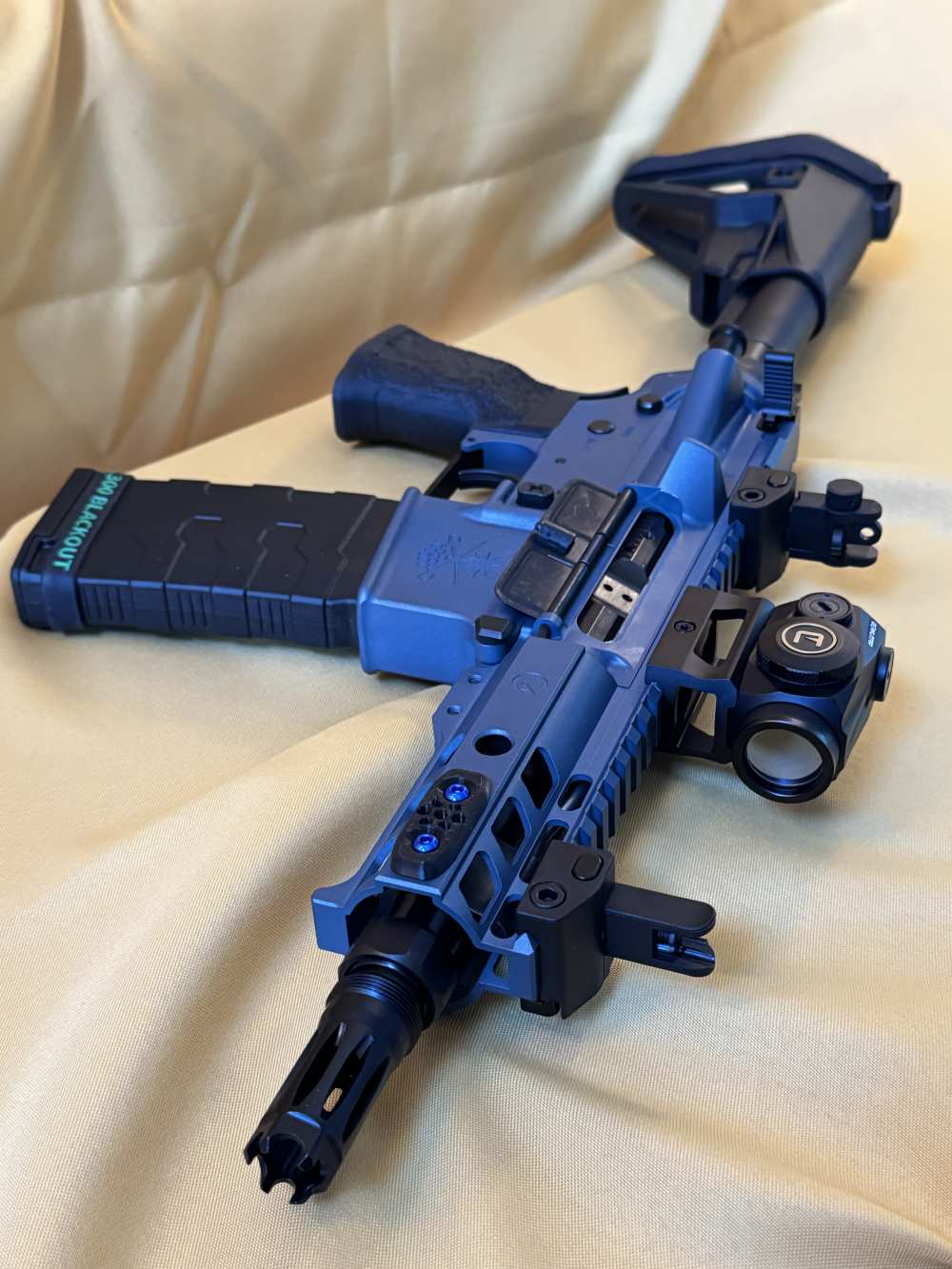 .300 Blackout Blue Titanium AR Pistol | 5" Ghost IHS Upper | Faxon Plan B-img-1