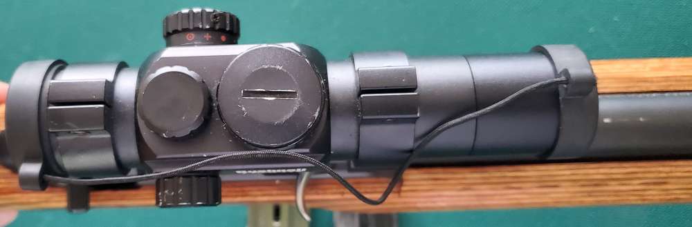 USED Thompson Center .22 Benchmark rifle w/Bushnell Red Dot scope -img-24