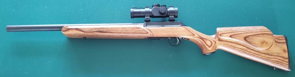 USED Thompson Center .22 Benchmark rifle w/Bushnell Red Dot scope -img-0