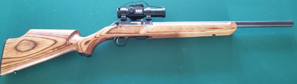 USED Thompson Center .22 Benchmark rifle w/Bushnell Red Dot scope -img-1