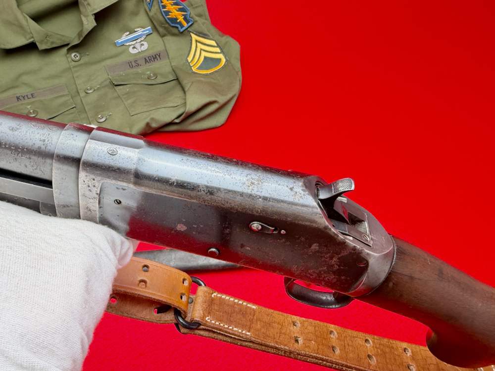 U.S. MARKED - WW2 1943 WINCHESTER MODEL 1897 TRENCH GUN 12 GA w/ BAYONET-img-15