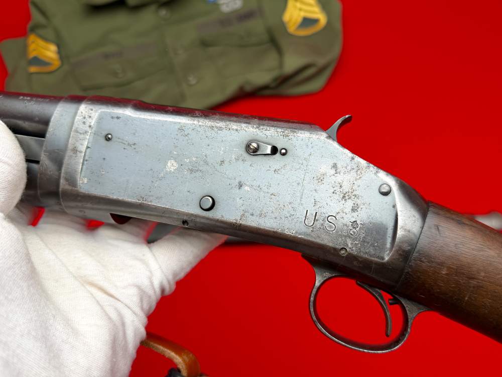 U.S. MARKED - WW2 1943 WINCHESTER MODEL 1897 TRENCH GUN 12 GA w/ BAYONET-img-16