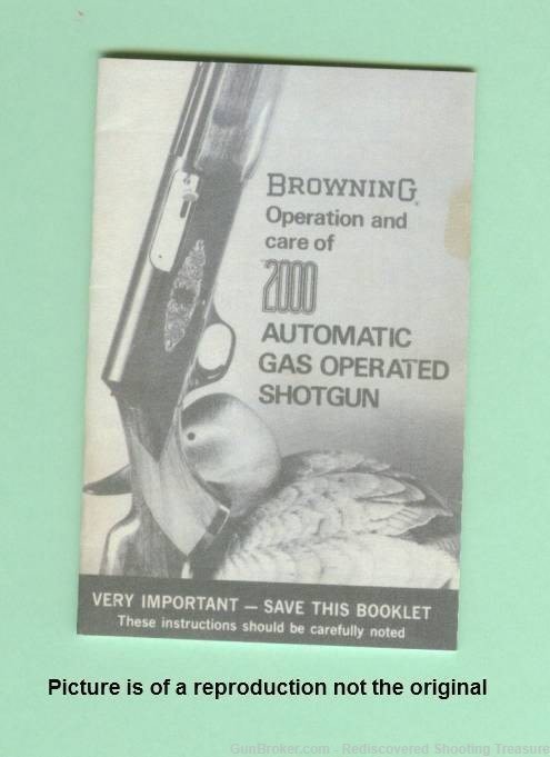 Browning 2000 B2000 Factory Instruction Manual Rep-img-0