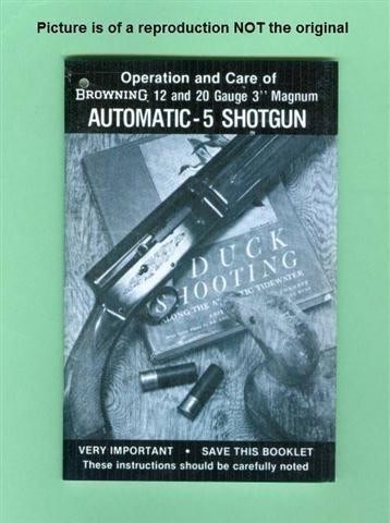 Browning A5 12 & 20 Magnum1970's  Owners Manual R-img-0