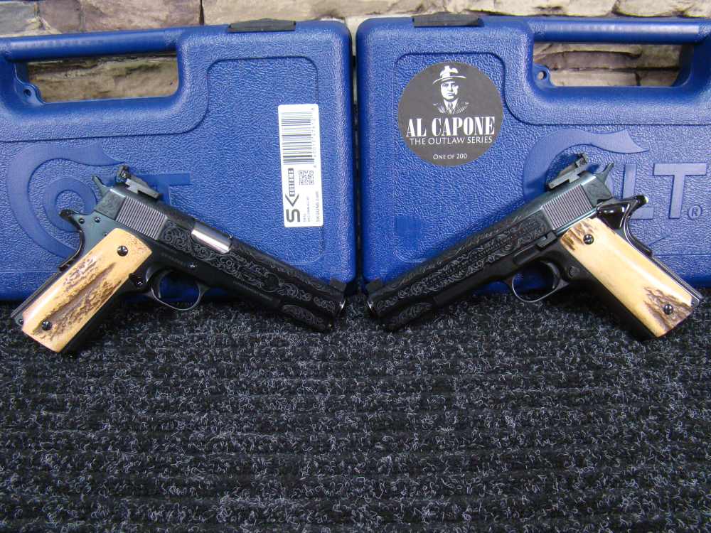 Pair of Colt 1911 SK Customs AL Capone Sweetheart .45ACP pistols 200 made !-img-0