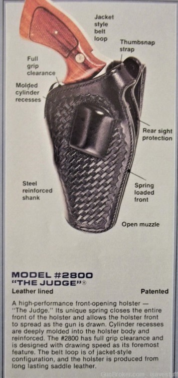 Colt Python Trooper NOS Bianchi "THE JUDGE" L/H LEO Police Duty Holster-img-9