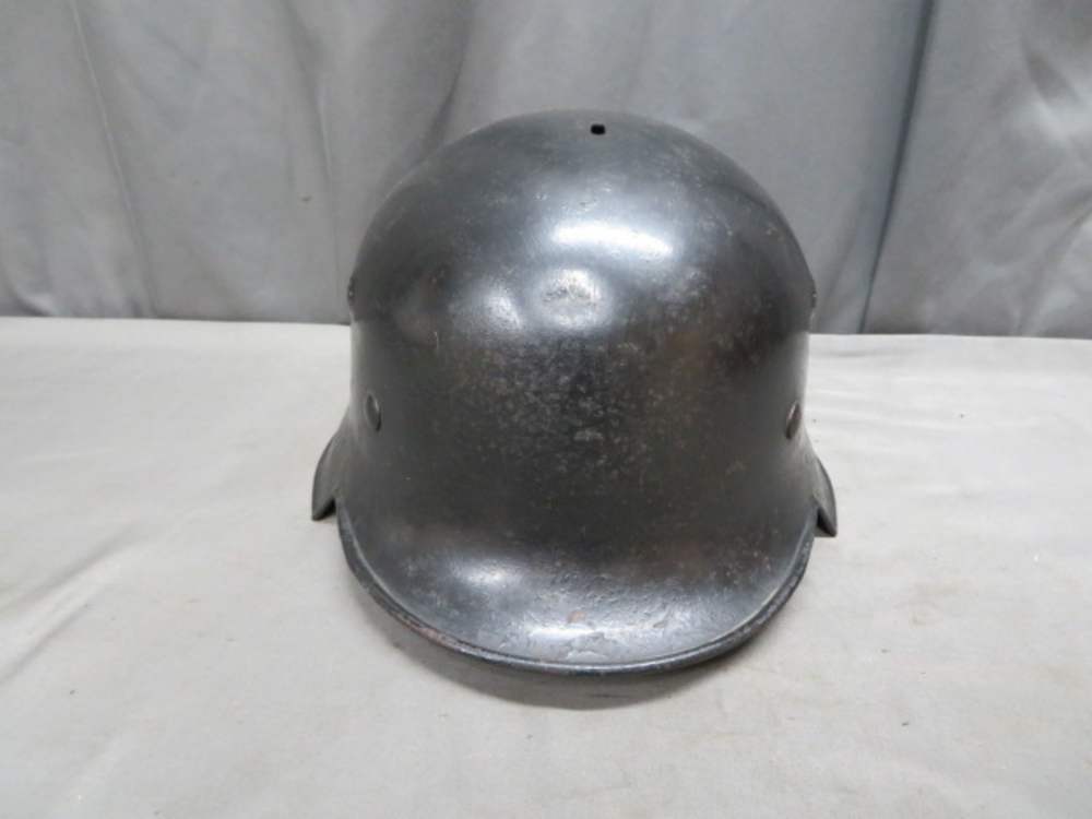 WWII GERMAN CIVIL POLICE MODEL 1934 HELMET-“SALT & PEPPER SHAKER” AIR VENTS-img-3