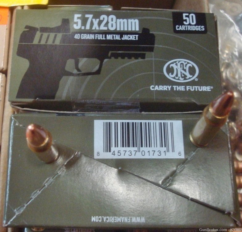 100 FN 5.7x28 FMJ 40 grain SS201 New Ammo 5.7 FN PS90 NEW Ammuniton-img-2