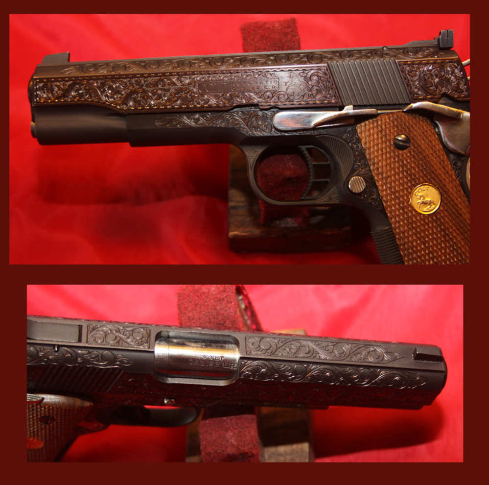 Colt Government MKIV Ace, .22LR. 5" Barrel, Blue, Engraved, Made in 1979-img-1