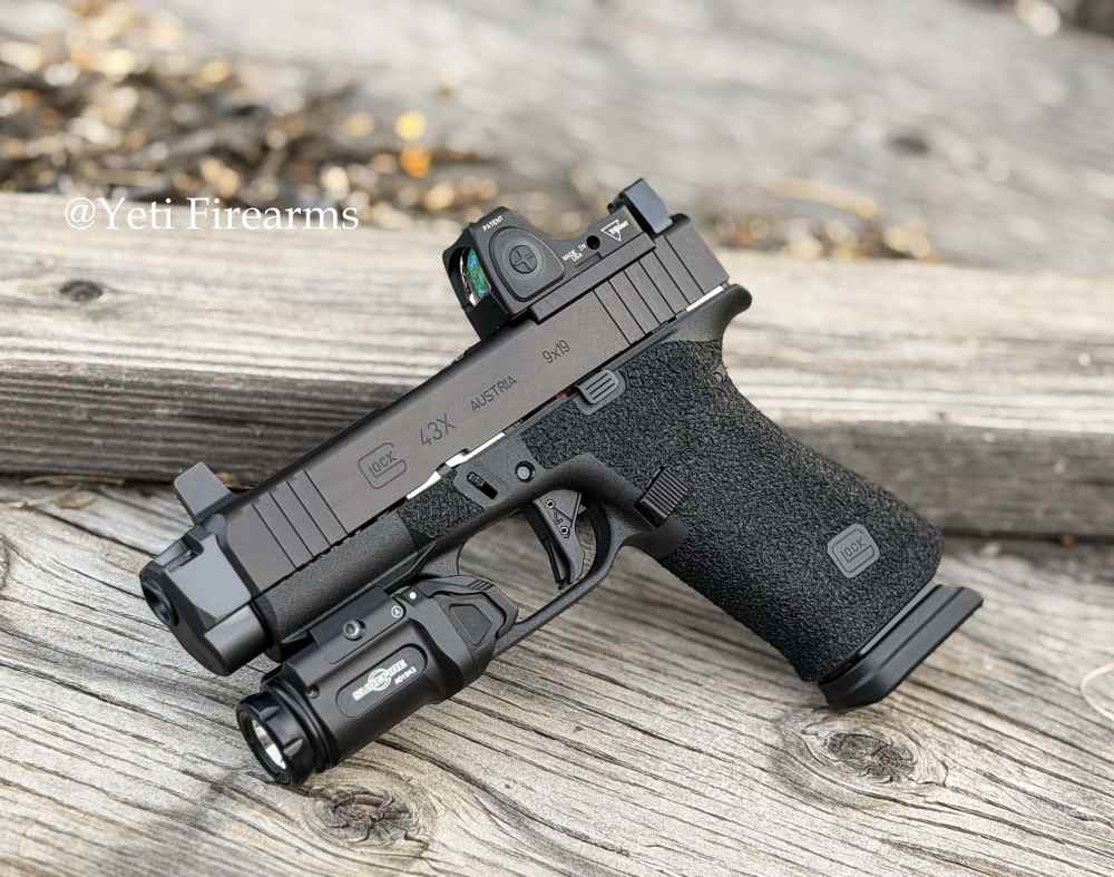 Glock 43x MOS 9mm Triarc Stipple Radian Ramjet RMRcc 3.25 Agency Arms XC3 -img-0