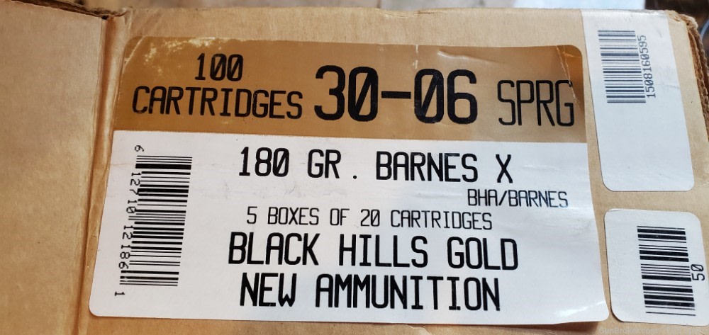 Black Hills Gold Ammunition 30-06 180 grain Barnes "X" bullet 20 rounds -img-1