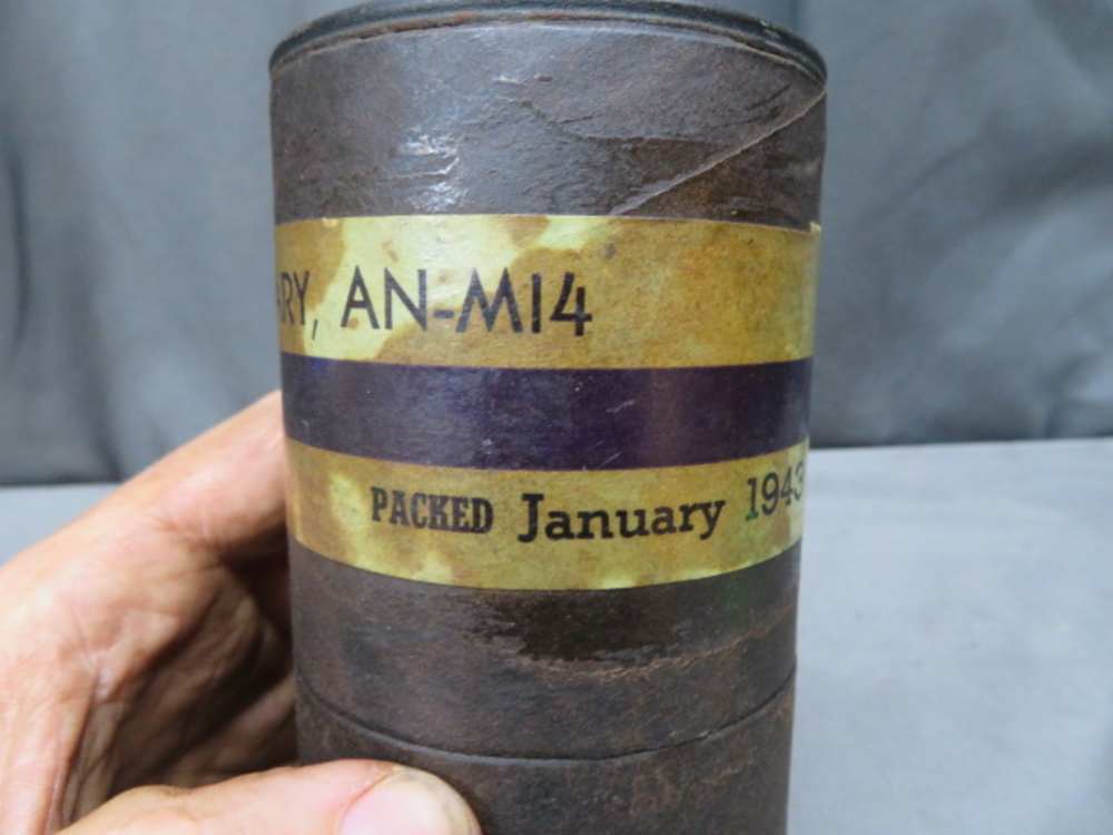 WWII US MILITARY AN-M-14-TH INCENDIARY GRENADE TUBE-DATED 1943-img-5