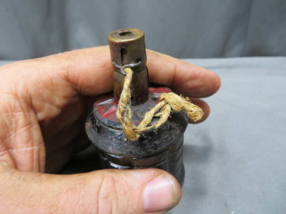 WWII JAPANESE TYPE 97 HAND GRENADE-ORIGINAL-NICE PAINT & MARKINGS-img-7