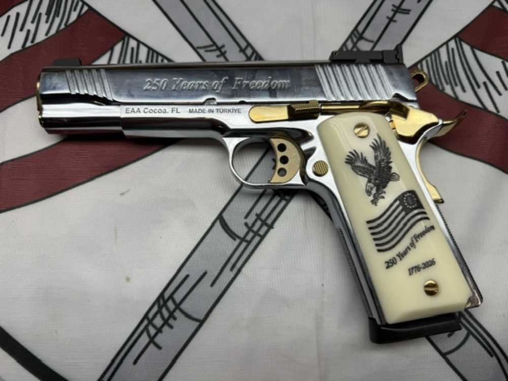 EAA Corp MC1911 45ACP 250TH SS/GOLD 250 YEARS OF FREEDOM-img-16