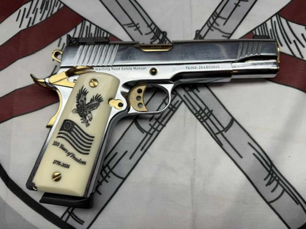 EAA Corp MC1911 45ACP 250TH SS/GOLD 250 YEARS OF FREEDOM-img-15