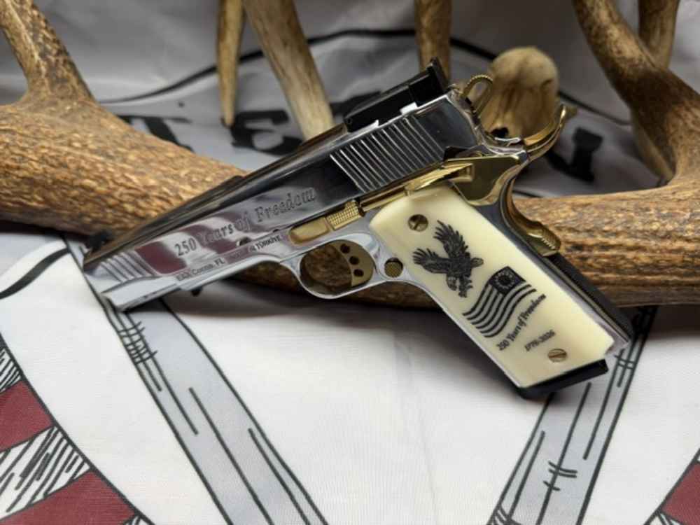 EAA Corp MC1911 45ACP 250TH SS/GOLD 250 YEARS OF FREEDOM-img-7