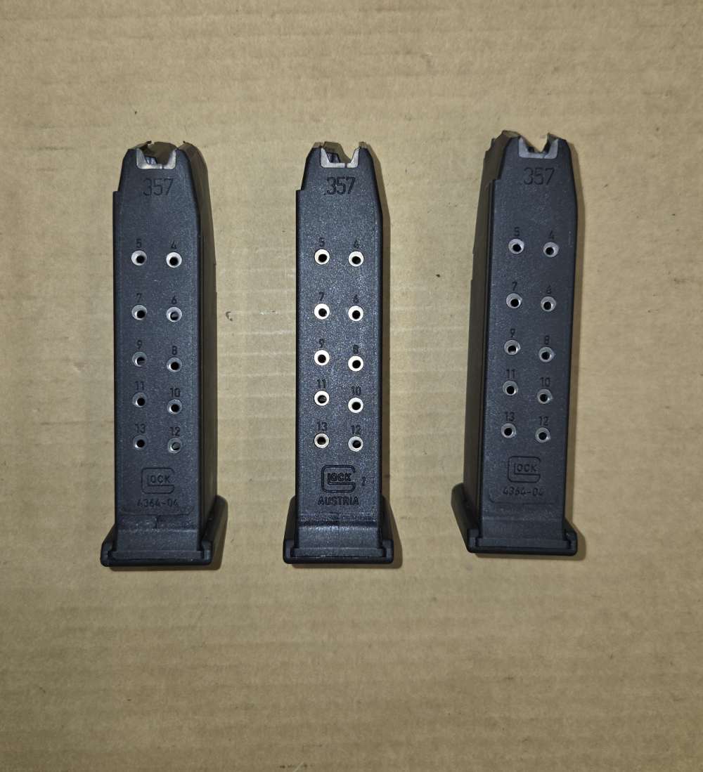 3 Quantity Glock 357 SIG Magazines 13 Rounds-img-0