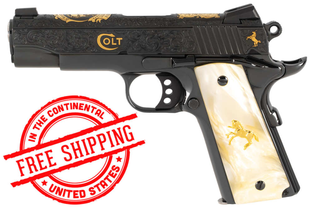 Colt 1911 Combat Commander 4.25" 45 ACP SERIAL #5 Engraved Gold Inlay NIB-img-1