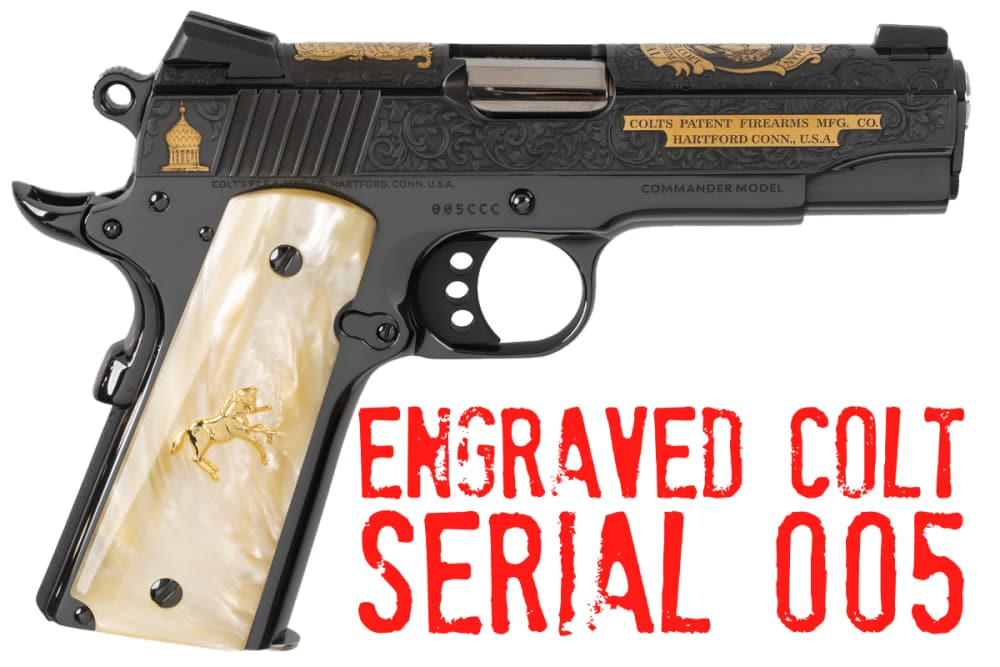 Colt 1911 Combat Commander 4.25" 45 ACP SERIAL #5 Engraved Gold Inlay NIB-img-0