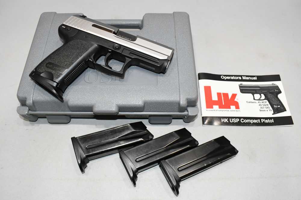 Heckler & Koch HK USP45 Compact Stainless Semi Auto Pistol 45 ACP W Case-img-0