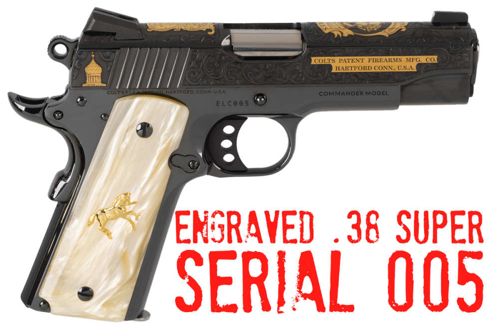Colt 1911 Combat Commander 4.25" 38 Super SERIAL #5 Engraved Gold Inlay NIB-img-0
