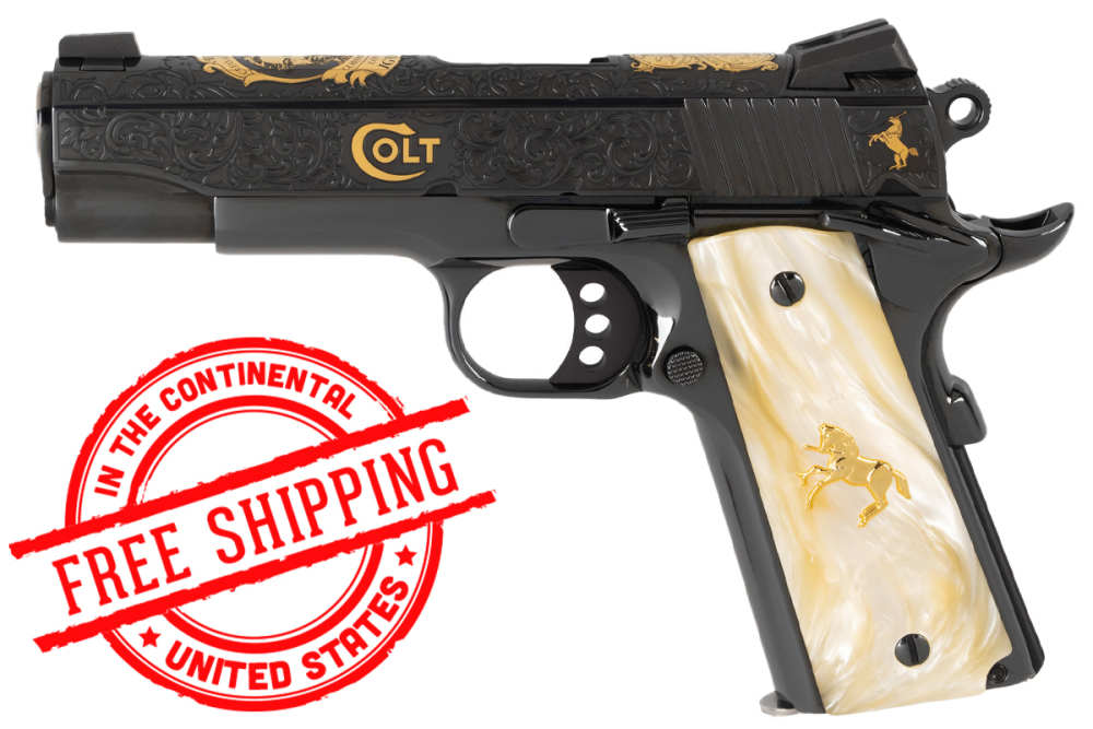 Colt 1911 Combat Commander 4.25" 38 Super SERIAL #5 Engraved Gold Inlay NIB-img-1