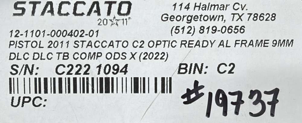 Staccato C2 Limited 9mm ICE Comp Threaded DLC Barrel X-Serrations. -img-1