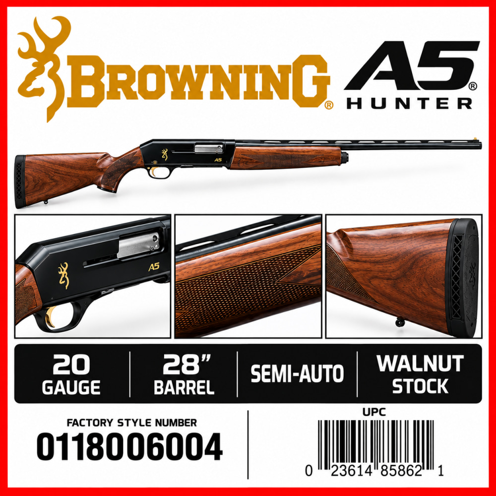 Browning A5 Hunter Walnut 20 Ga 3in 28in 0118006004-img-0